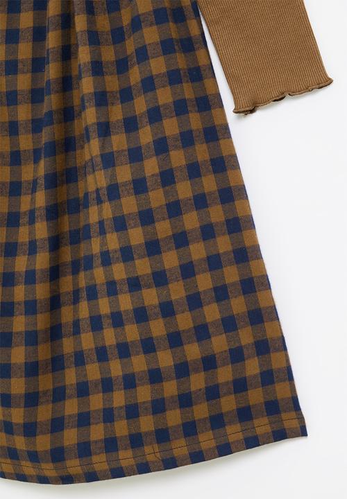 Superbalist Kids - Check dress and T-shirt set - brown