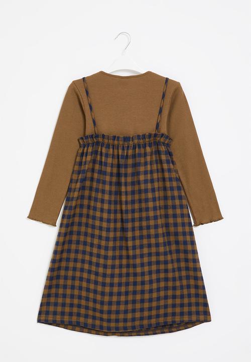 Superbalist Kids - Check dress and T-shirt set - brown