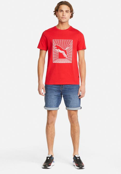 PUMA - Cat graphic tee - high risk red