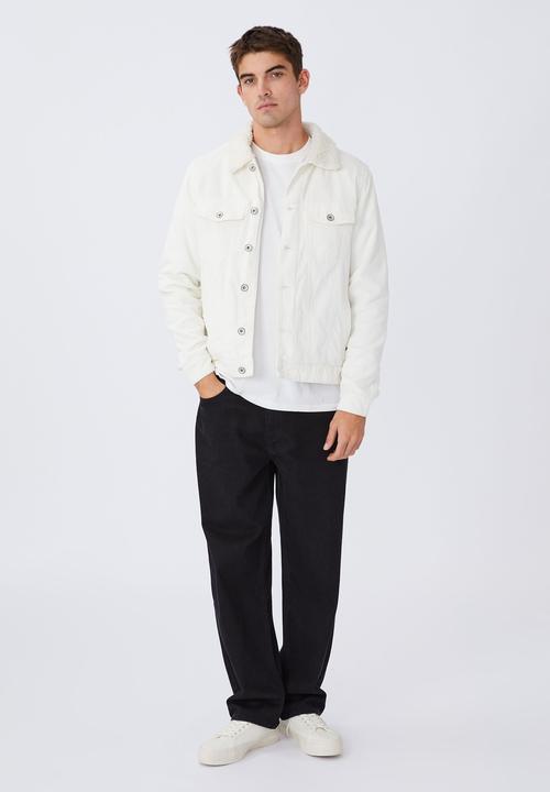 Cotton On - Borg denim jacket - ecru cord