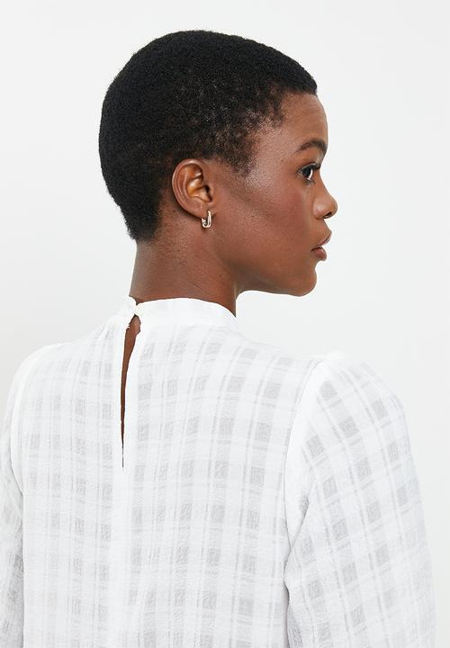 Me&B - Neck tie blouse - white