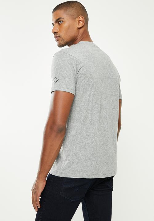 Replay - Replay logo tee - grey melange