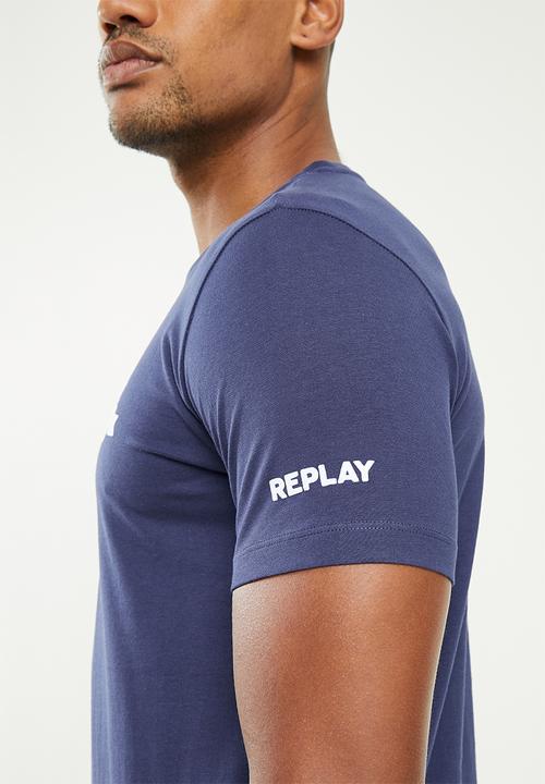 Replay - Replay crown print tee - navy