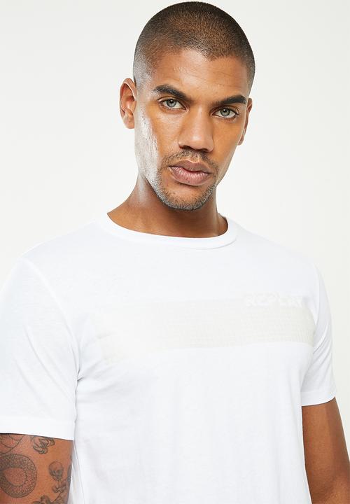 Replay - Sliver replay print tee - white