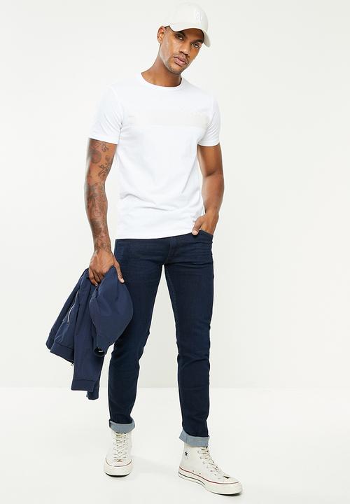 Replay - Sliver replay print tee - white