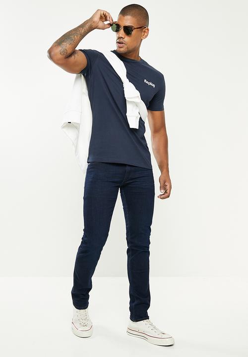 Replay - Essential crew neck tee - navy