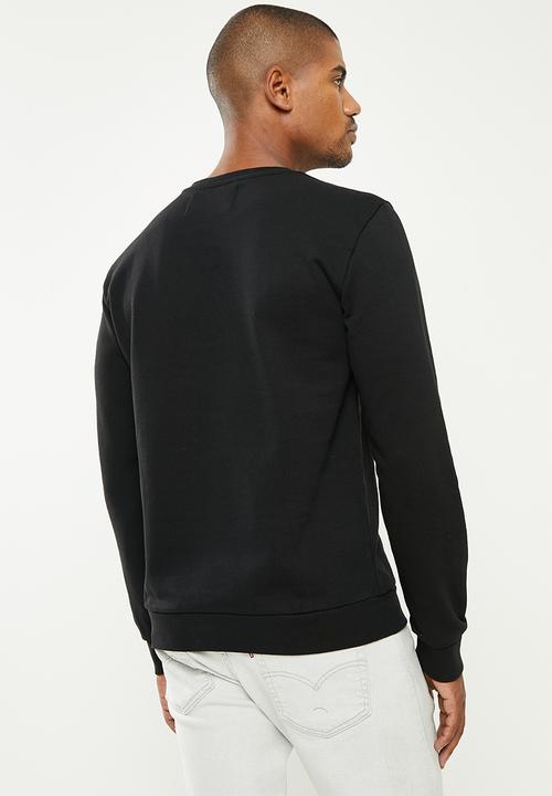 Replay - Replay side printed logo sweat crew - black