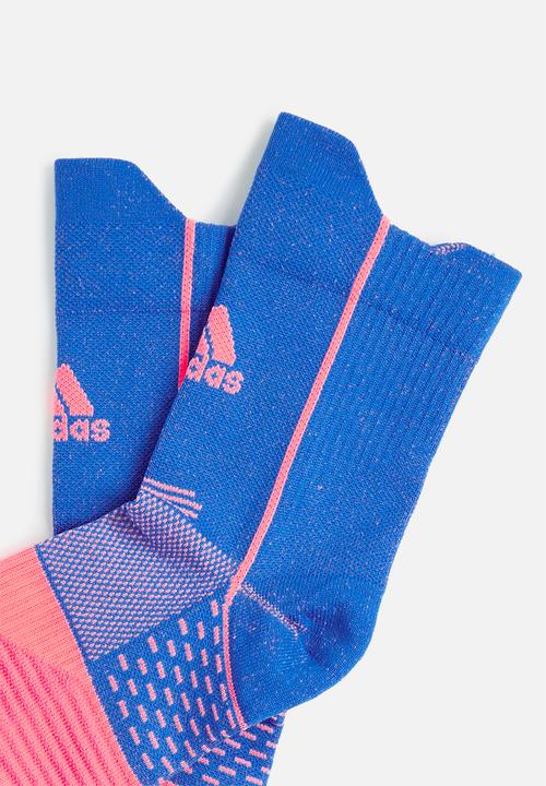 adidas Performance - Adizero Ankle Run  Socks - blue rush & acid red