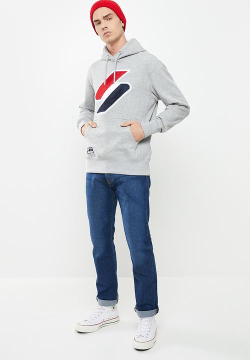 Superdry. - Superdry code logo che hood - grey 