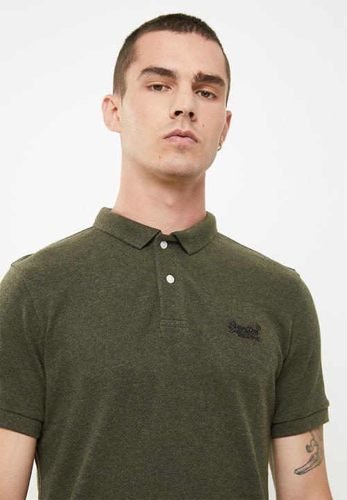 Superdry. - Classic pique short sleeve polo - olive 