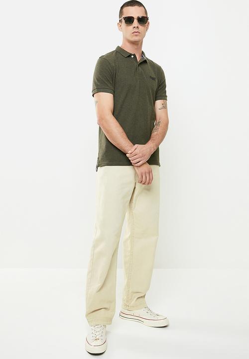 Superdry. - Classic pique short sleeve polo - olive 