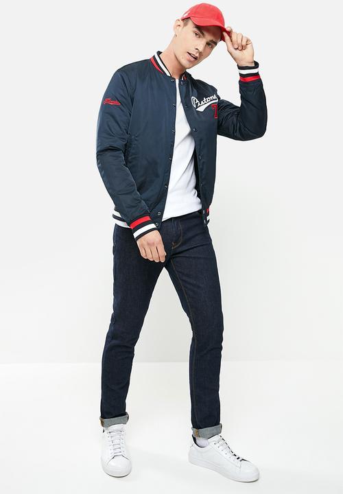 Superdry. - Varsity bomber - nordic chrome navy