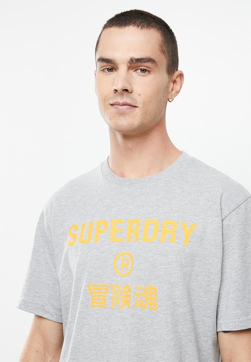 Superdry. - Corporate logo tee - grey 
