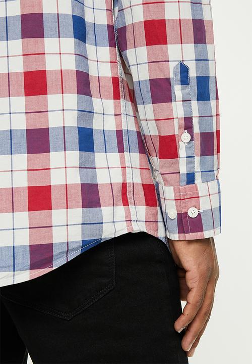GUESS - Check long sleeve shirt - blue/white/red check