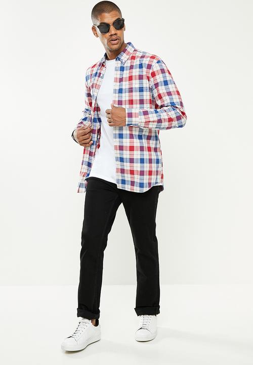 GUESS - Check long sleeve shirt - blue/white/red check