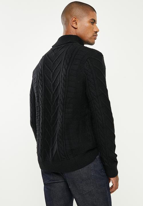 GUESS - Roll kneck knit - jet black
