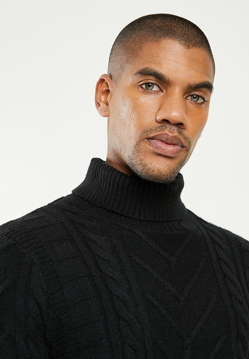 GUESS - Roll kneck knit - jet black