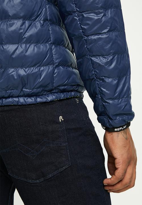 Replay - Hooded puffer jacket - blue