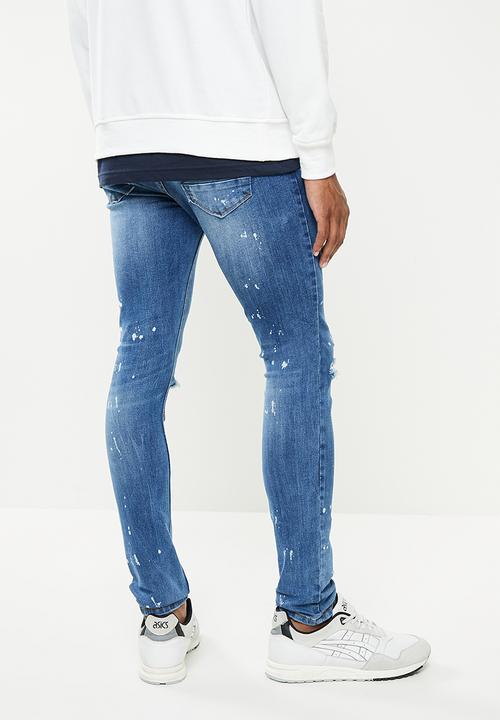 Cutty - Mitch Skinny fit Rip and Repair NB Jeans - blue