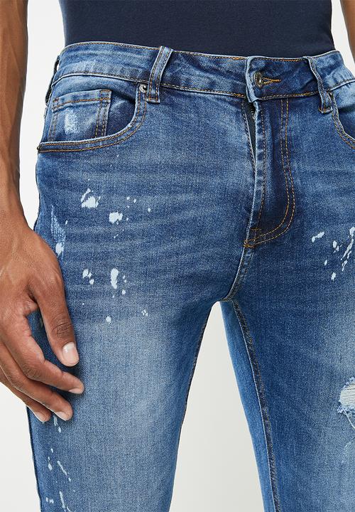 Cutty - Mitch Skinny fit Rip and Repair NB Jeans - blue