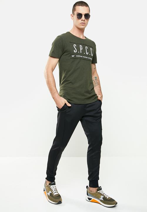 S.P.C.C - Averett regular fit elasticated track pants - black