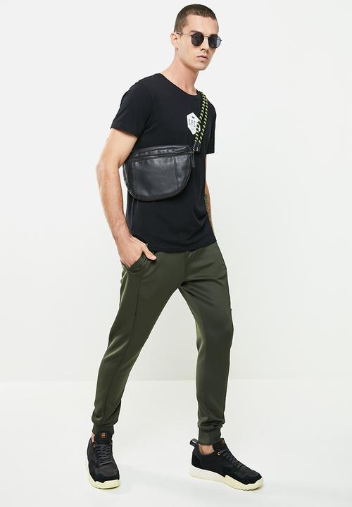 S.P.C.C - Averett regular fit elasticated track pants - dark moss