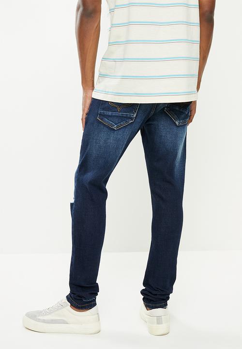 Cutty - Moore Skinny fit Rip and Repair denim jean - blue grey
