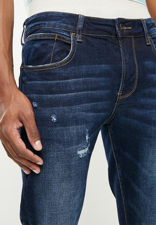 Cutty - Moore Skinny fit Rip and Repair denim jean - blue grey