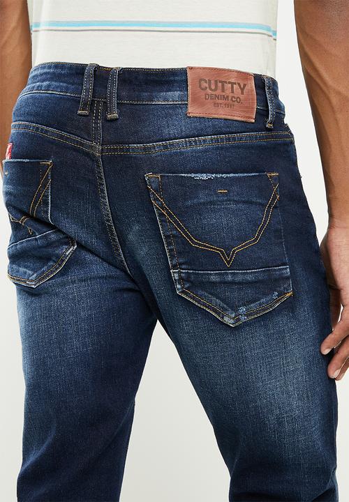 Cutty - Moore Skinny fit Rip and Repair denim jean - blue grey