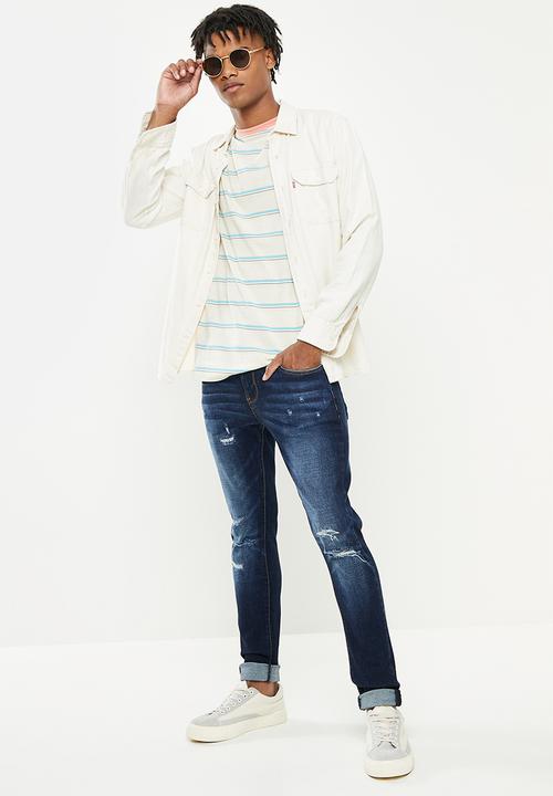 Cutty - Moore Skinny fit Rip and Repair denim jean - blue grey
