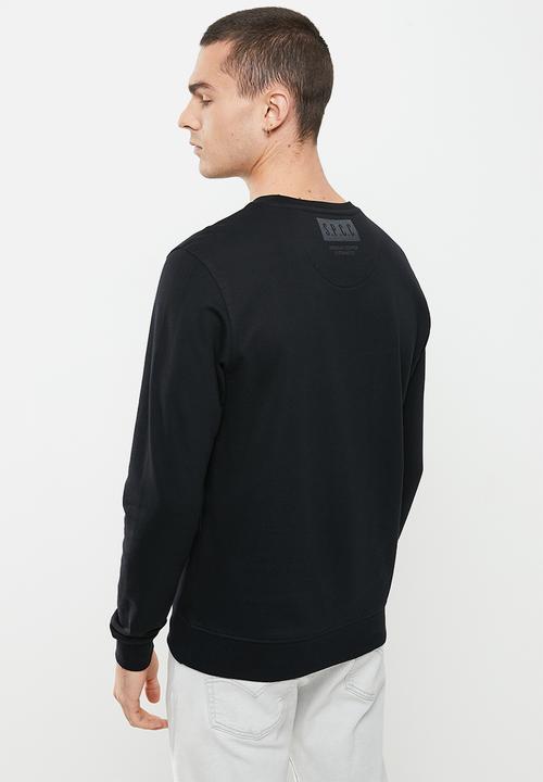 S.P.C.C - Harris regular fit crew neck sweat - black