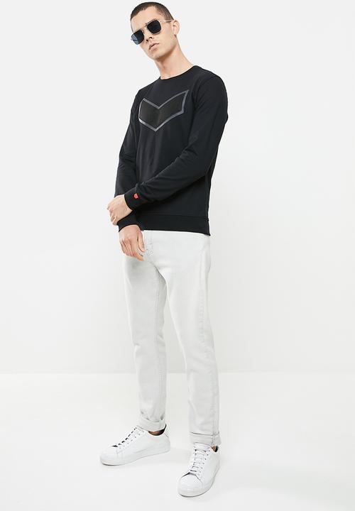 S.P.C.C - Harris regular fit crew neck sweat - black