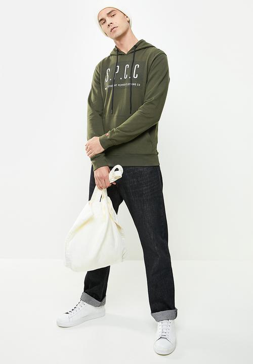 S.P.C.C - Riley regular fit pullover hoodie - dark moss