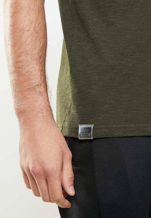 S.P.C.C - Otaro regular fit straight hem tee - dark moss