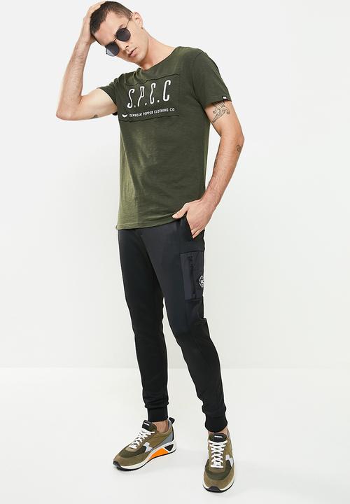 S.P.C.C - Otaro regular fit straight hem tee - dark moss