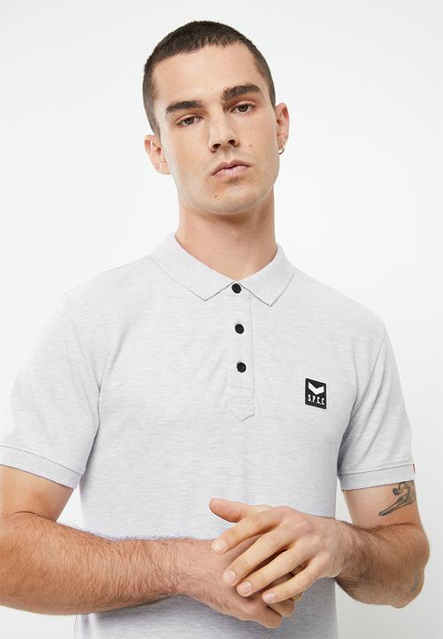 S.P.C.C - Cayenne slimline fit side slit straight hem polo - ice melange