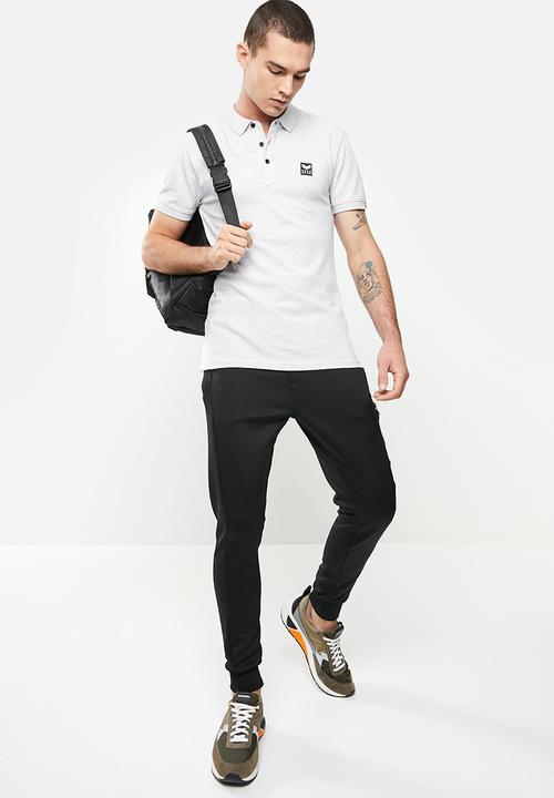 S.P.C.C - Cayenne slimline fit side slit straight hem polo - ice melange