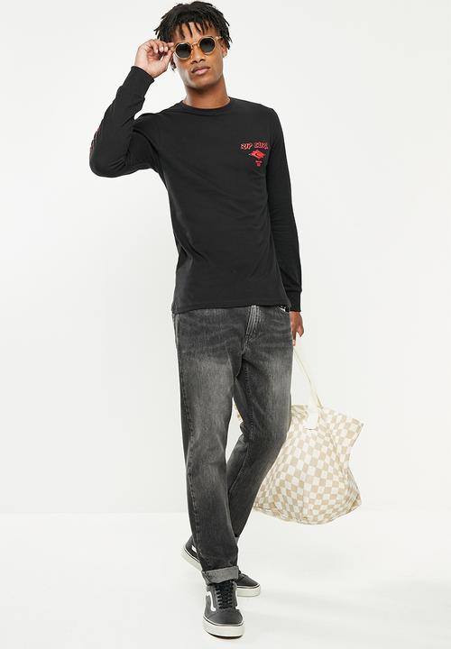 Rip Curl - Fade out icon long sleeve tee - washed black