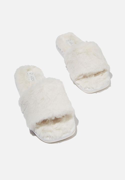 Cotton On - Square toe slide slipper - gardenia