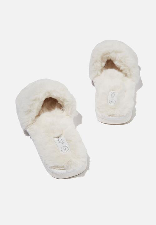 Cotton On - Square toe slide slipper - gardenia