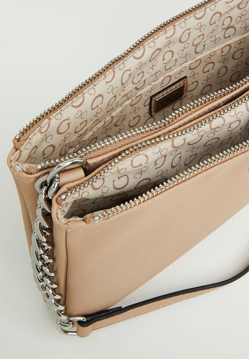 GUESS - Kalei mini dbl zip crossbody - sand