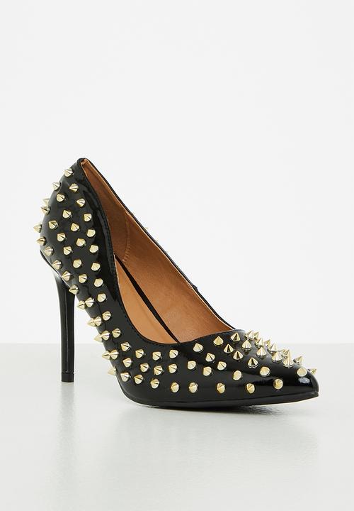 Madison® - Lush studded court heel - black