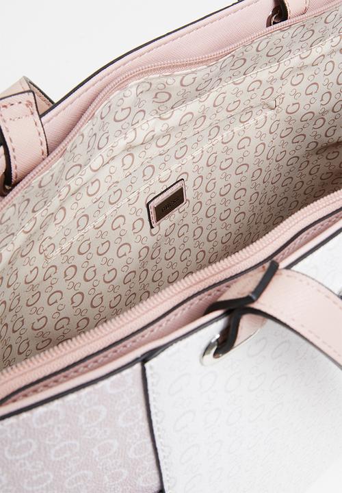 GUESS - Latham tote- pink & white