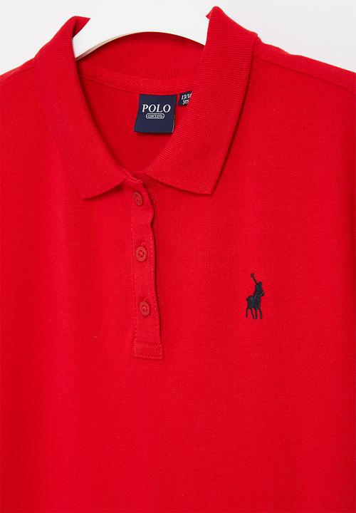 POLO - Girls classic short sleeve golfer dress - red
