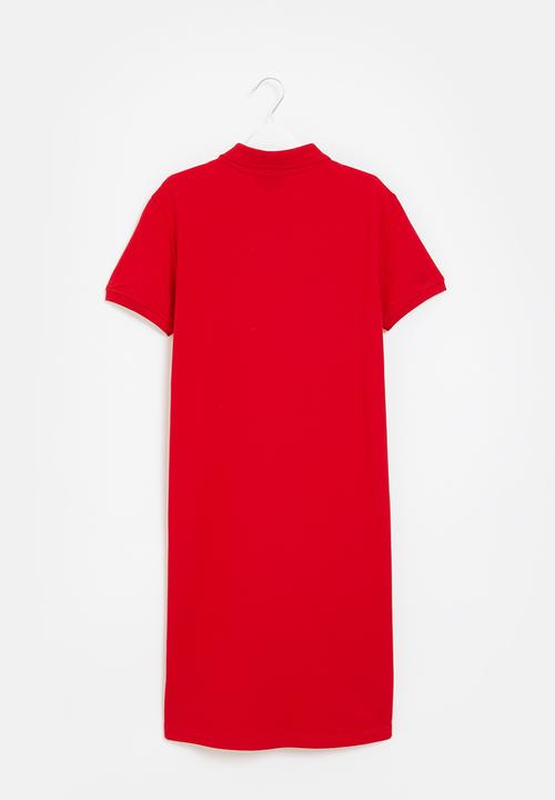 POLO - Girls classic short sleeve golfer dress - red