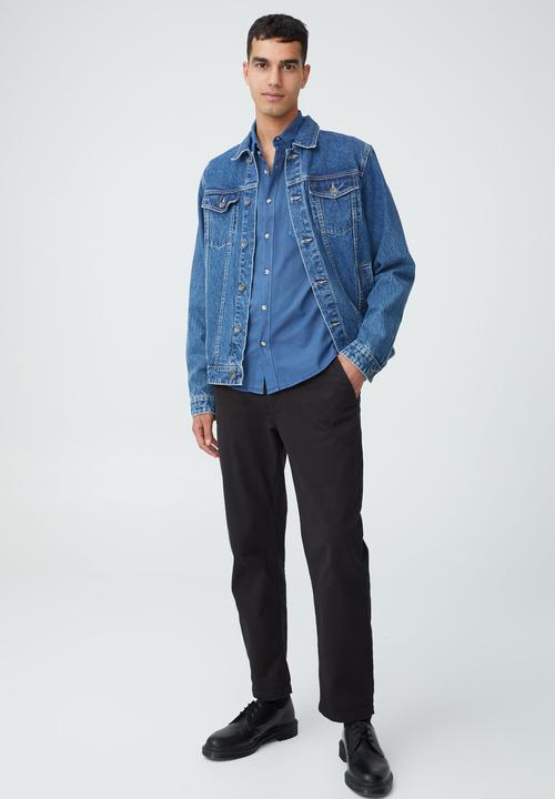 Cotton On - Mayfair long sleeve shirt-vintage aegean blue