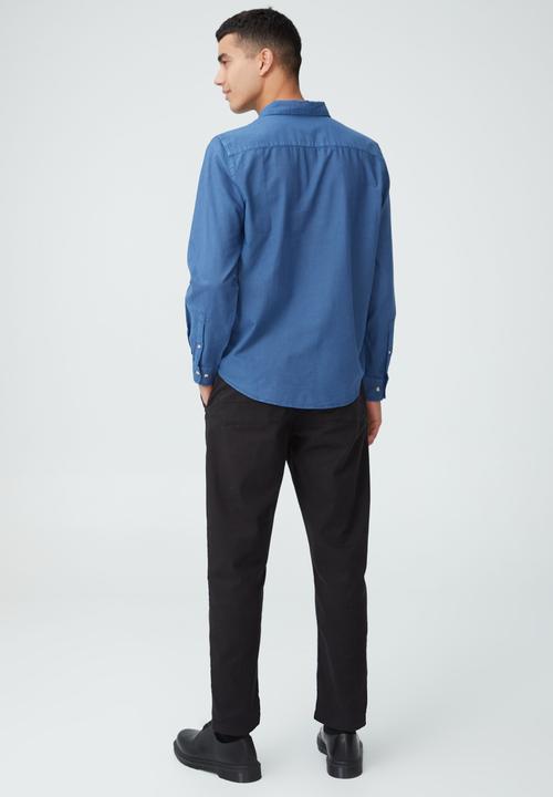 Cotton On - Mayfair long sleeve shirt-vintage aegean blue