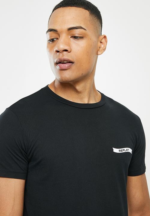 Replay - Replay side label tee - black