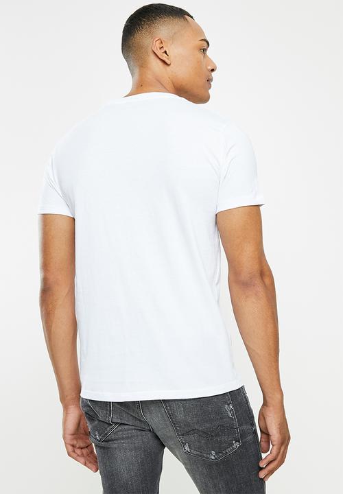 Replay - Above pocket print tee - white