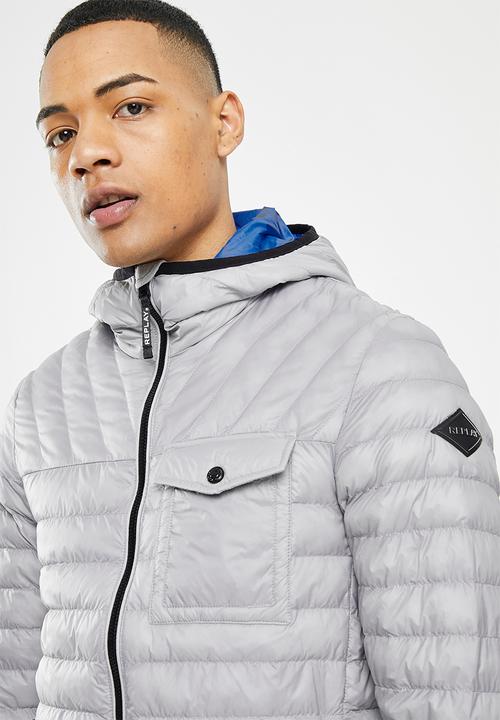 Replay - Hooded puffer jacket - grey